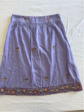 Women's Serrahna Purple Multicolor Embroidered A-Line Skirt XS
